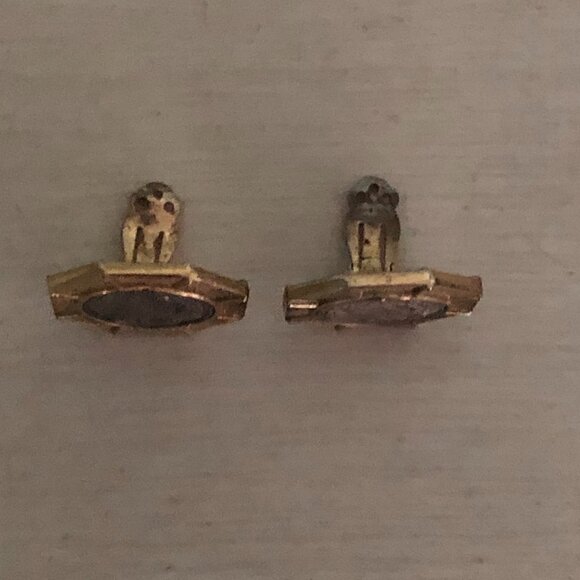 Vintage French Republique Francaise Coin Gold Tone Clip On Earrings Large - Picture 5 of 9